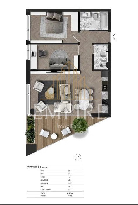 COMISION 0% Apartament 3 camere, ansamblu nou, zona Taietura Turcului